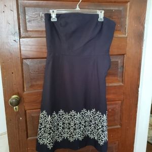 Loft Strapless Navy Dresd